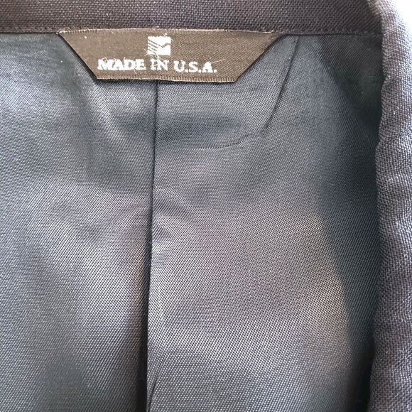 Vtg PERRY ELLIS 46R Navy Blue Wool Blazer MADE IN USA The Coach House 80s 90s - Picture 11 of 14